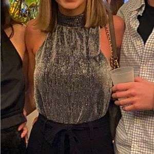 Sparkle halter bodysuit